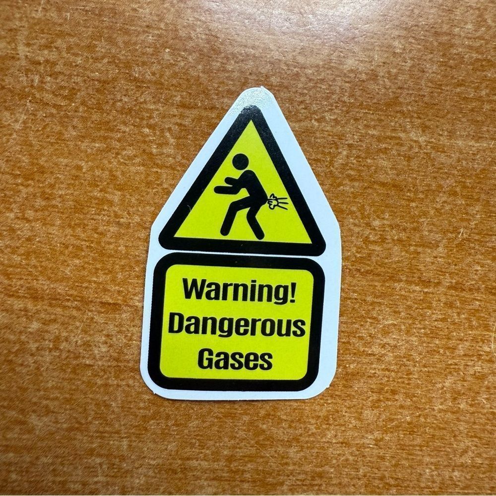 Warning Dangerous Gases Sticker‎
